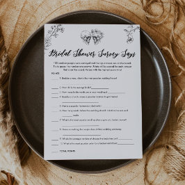 ゴシック様式のブライダルシャワー調査でゲームカードと言う 招待状