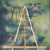 ゴシック様式のブラックと金ゴールド結婚フローラの歓迎 アクリルサイン (ニュートラル)