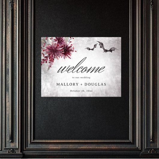 ゴシック様式のブラック&ブルゴーニュのハロウィーンイベント ポスター