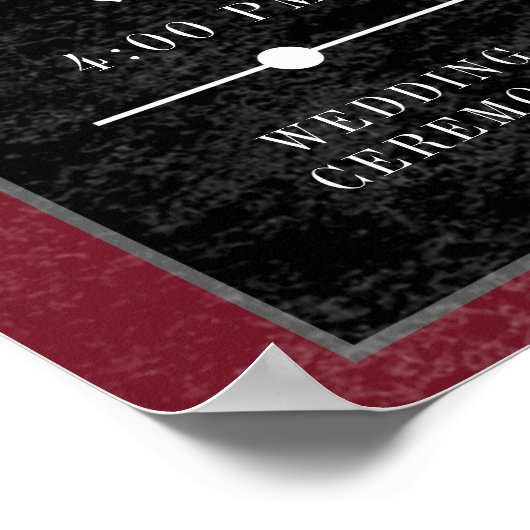 ゴシック様式のブラック&ワインイベントの結婚注文 ポスター (角)