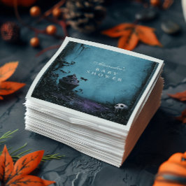 ゴシック様式のブルーハロウィーンの赤ちゃんシャワー スタンダードカクテルナプキン