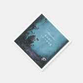 ゴシック様式のブルーハロウィーンの赤ちゃんシャワー スタンダードカクテルナプキン (角)