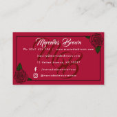 ゴシック様式のブートスクリプト赤いタトゥーアーティスト 名刺 (裏面)