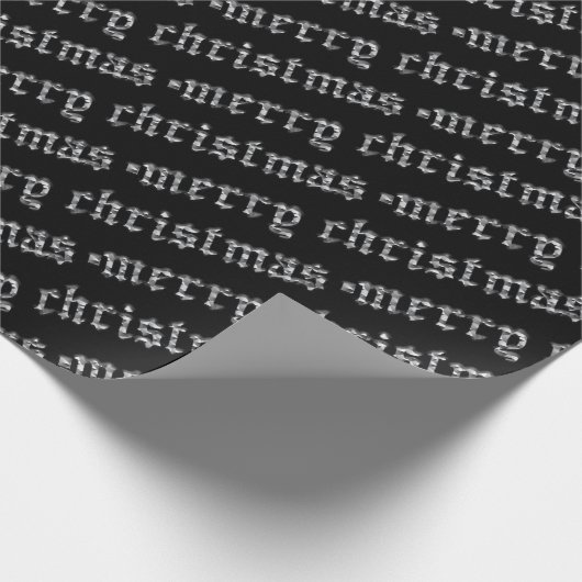 ゴシック様式のヘビーメタルのスタッズメリークリスマス ラッピングペーパー (角)