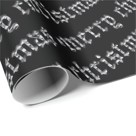 ゴシック様式のヘビーメタルのスタッズメリークリスマス ラッピングペーパー (ロールコーナー)