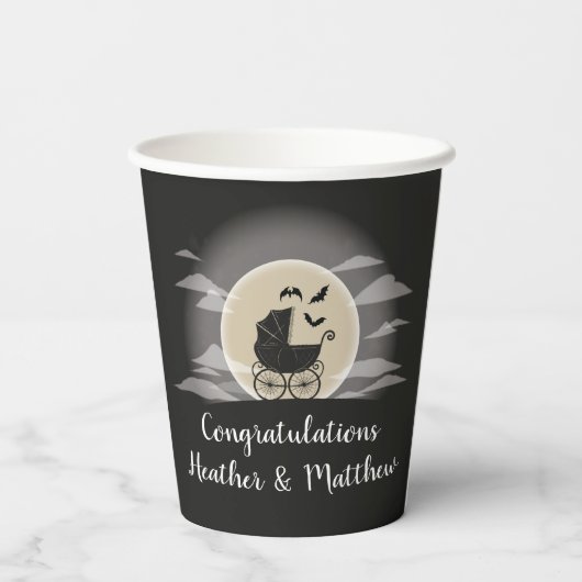ゴシック様式のベビースワーカーハロウィーン 紙コップ (裏面)