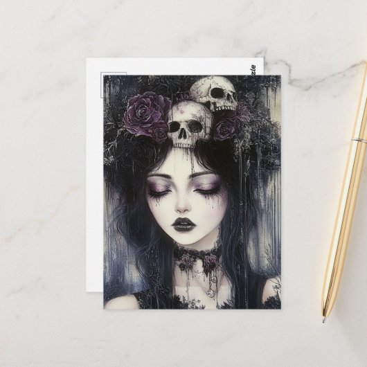 ゴシック様式のペルセフォンクイーン・オブ・アンダーワールド ポストカード (正面/裏面インサイチュ)