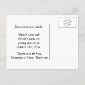 ゴシック様式のホラースカル |日付を保存結婚する 案内ポストカード (裏面)