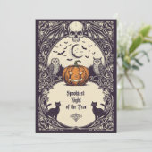 ゴシック様式のホラーパーティの招待状 招待状 (スタンド正面)