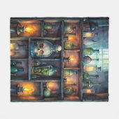 ゴシック様式のポーションボトル – ダーク薬局 フリースブランケット (正面(横))