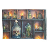 ゴシック様式のポーションボトル – ダーク薬局 枕カバー (正面)