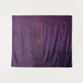 ゴシック様式のムーディアムスクブラック&パープル金ゴールドスパイダーウェブ タペストリー (正面(横))