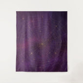 ゴシック様式のムーディアムスクブラック&パープル金ゴールドスパイダーウェブ タペストリー (正面)