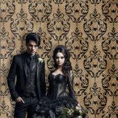 ゴシック様式のムーディダンスクタン&ブラックスパイダータペストリー タペストリー