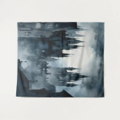 ゴシック様式のムーディダークウォーター色の城 タペストリー (正面(横))