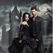 ゴシック様式のムーディダークキャッスルワン タペストリー