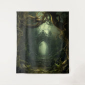 ゴシック様式のムーディダークツイストツリー&アーチ タペストリー (正面)