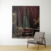 ゴシック様式のムーディダークバービクトリアンガンディーグリーンパーラー タペストリー (インサイチュ)