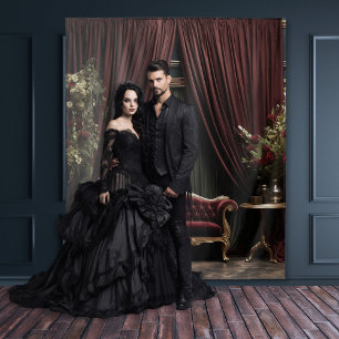 ゴシック様式のムーディダークバービクトリアンガンディーグリーンパーラー タペストリー