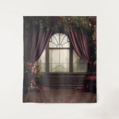 ゴシック様式のムーディダークバービクトリアンガンディーパーラーの窓 タペストリー (正面)