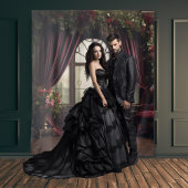 ゴシック様式のムーディダークバービクトリアンガンディーパーラーの窓 タペストリー