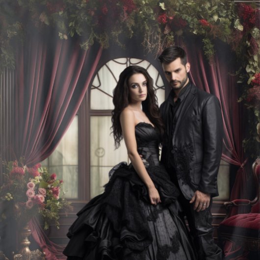 ゴシック様式のムーディダークバービクトリアンガンディーパーラーの窓 タペストリー