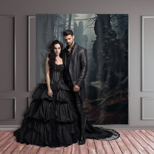 ゴシック様式のムーディダークフォレストのステップ&遺跡XLarge タペストリー