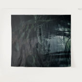 ゴシック様式のムーディダークフォレストトワイライトロックパスXLarge タペストリー (正面(横))