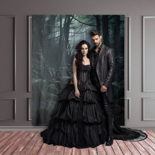 ゴシック様式のムーディダークフォレストトワイライトロックパスXLarge タペストリー