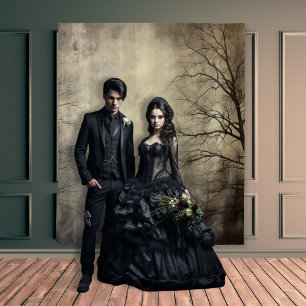 ゴシック様式のムーディースダークフォレストクリーム&ブラック タペストリー