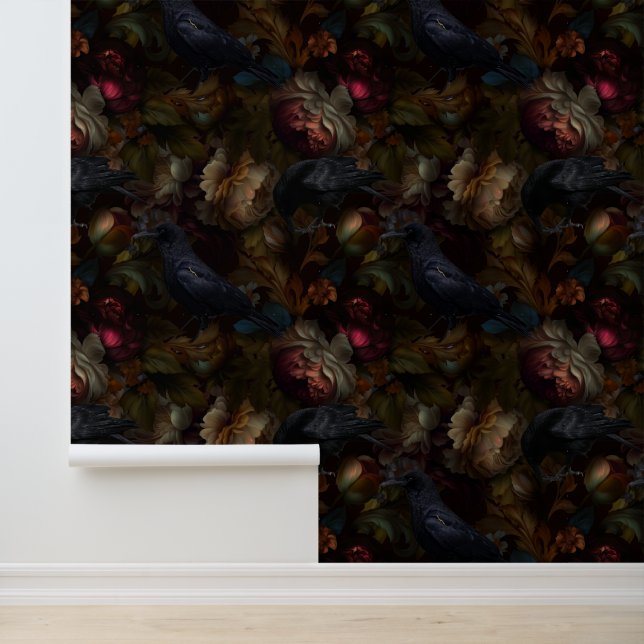 ゴシック様式のムーディースフラワーとカラス 壁紙 (アプリケーション)