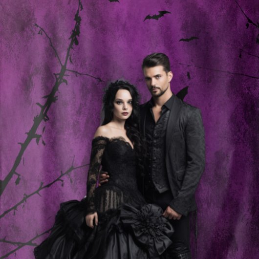 ゴシック様式のムーディーブラック&パープルナイトスカイ タペストリー