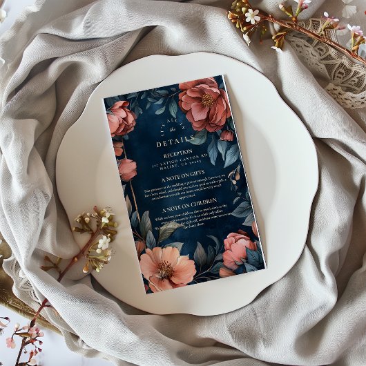 ゴシック様式のムーディ結婚フローラ エンクロージャーカード