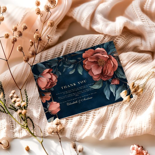 ゴシック様式のムーディ結婚フローラ サンキューカード