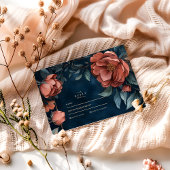 ゴシック様式のムーディ結婚フローラ 出欠カード