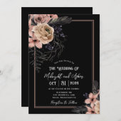 ゴシック様式のムーディ結婚フローラ 招待状 (正面/裏面)