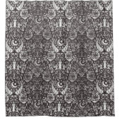 ゴシック様式のモノクロパターン シャワーカーテン (正面)