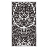 ゴシック様式のモノクロパターン スモールペーパーバッグ (裏面)