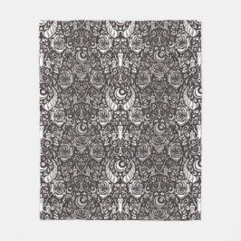 ゴシック様式のモノクロパターン フリースブランケット