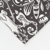 ゴシック様式のモノクロパターン フリースブランケット (角)