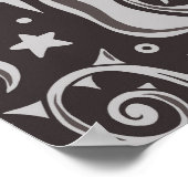 ゴシック様式のモノクロパターン ポスター (角)