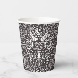 ゴシック様式のモノクロパターン 紙コップ