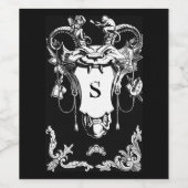 ゴシック様式のモンスターアンティーク建築装飾 ワインラベル (シングルラベル)