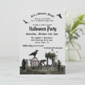 ゴシック様式のモンスターマッシュハロウィーンウィッチ人狼ミイラ 招待状 (スタンド正面)