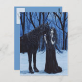 ゴシック様式のユニコーンと妖精のはがき ポストカード (正面/裏面)