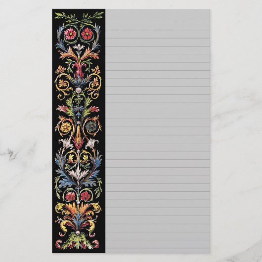 ゴシック様式のライトアップされた文房具が並ぶ 便箋 (正面)