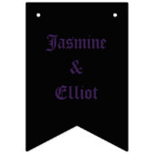 ゴシック様式のラヴェンスとブラックハートカスタムウェディング バンティングフラッグ (第2の旗)