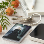 ゴシック様式のラヴェンスの森の女性ブラック キーホルダー (正面右)