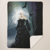 ゴシック様式のラヴェンスの森の女性ブラック シェルパブランケット (正面)