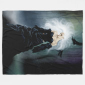 ゴシック様式のラヴェンスの森の女性ブラック フリースブランケット (正面(横))